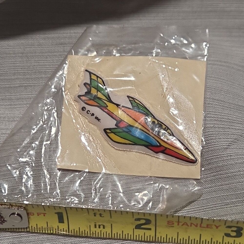 Vintage 80’s Puffy Sticker Colorful Plane C-P Inc. 1980’s NEW Old Stock